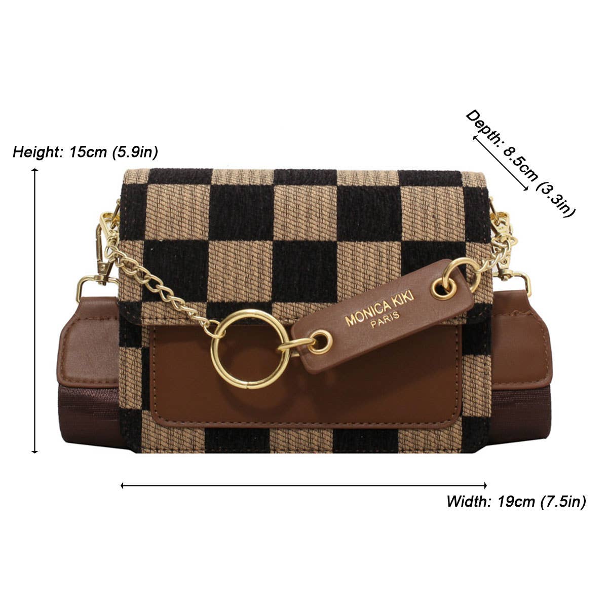 ACCITY - Wholesale Shoulder Bag - Women's - Trendy Checkered PU Crossbody Bag for Women_CWAB15451