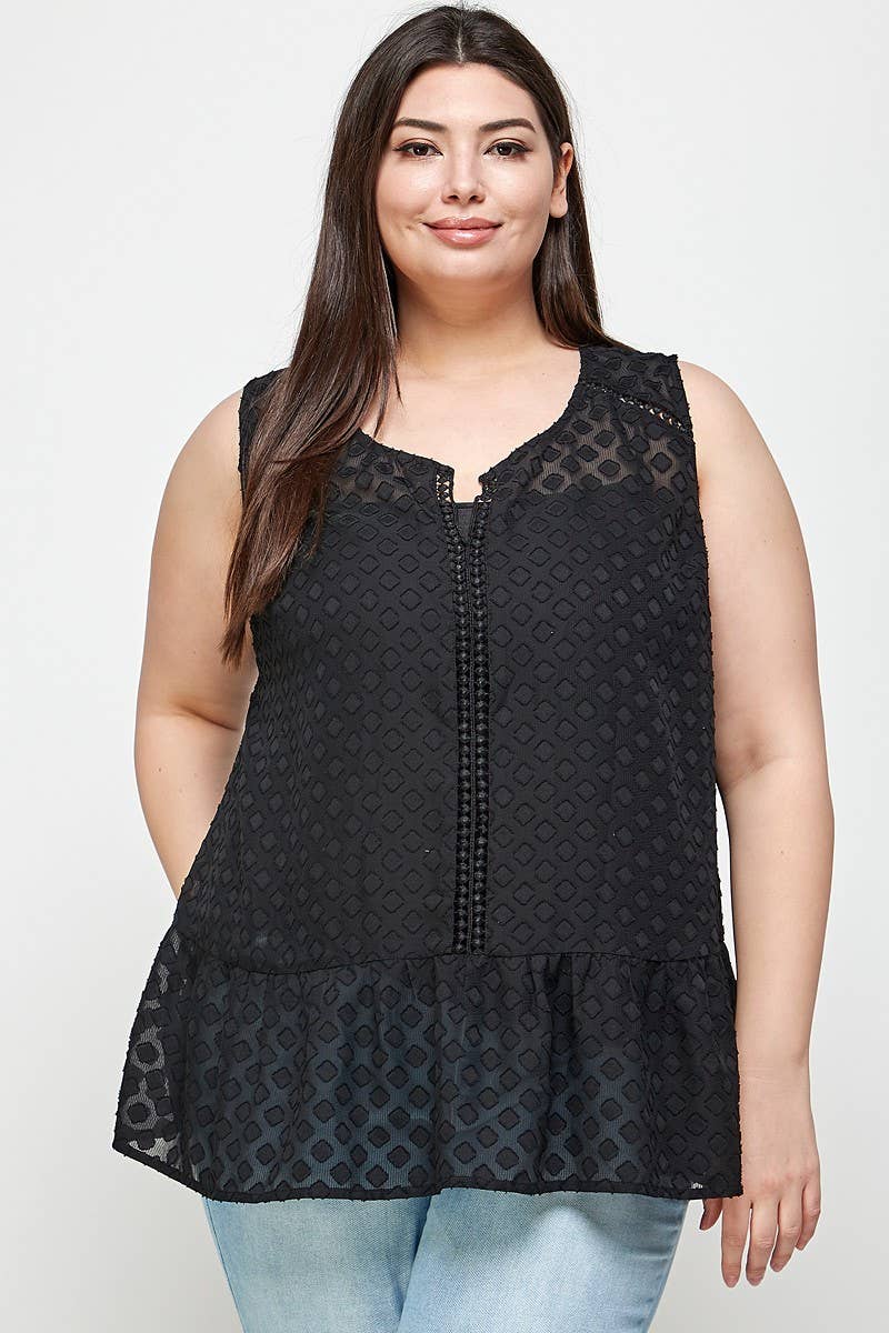 Haute Fox Plus Size & Contemporary - Vente Tunique – femme - Tunique volantée à bordure en crochet de grande taille - Vêtements grande taille5