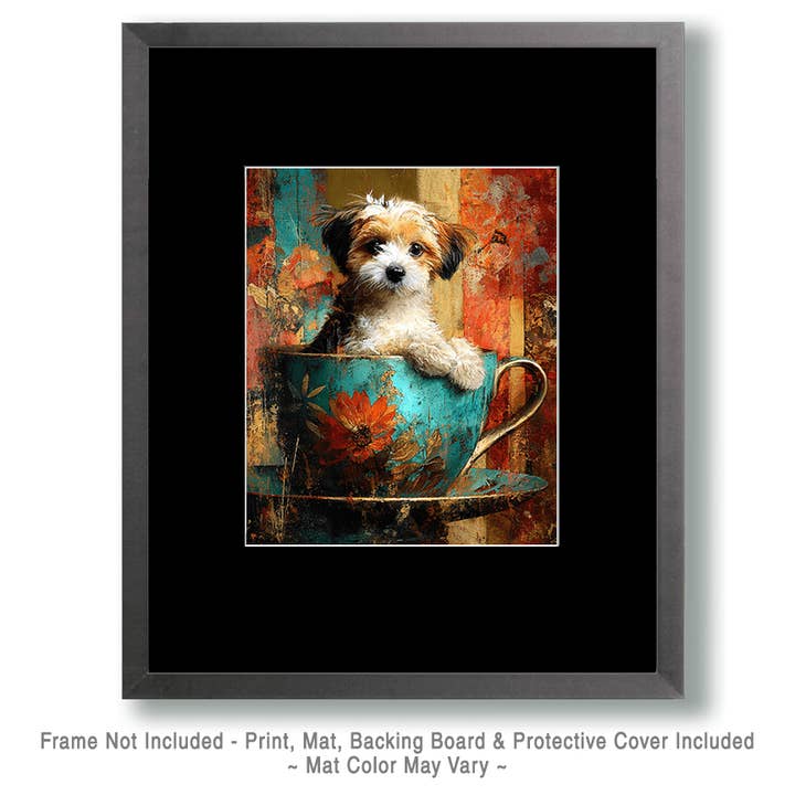 Mowbi - Wholesale Art Print - Aaron the Shih Tzu - Pups in Cups Art Print - 8"x10" Artwork for 11"x14" Frame1