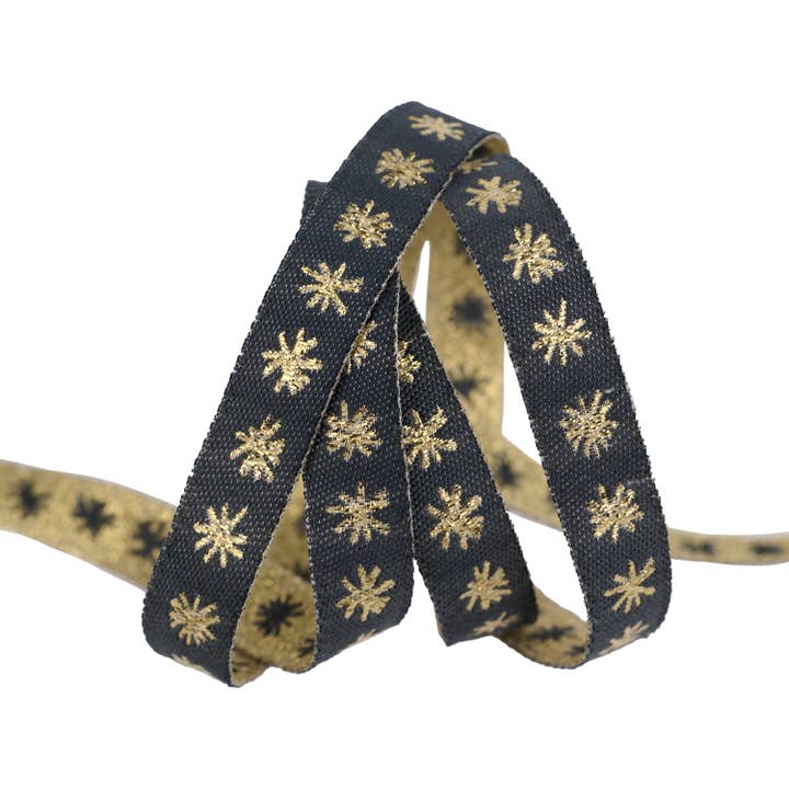 Renaissance Ribbons - Wholesale Ribbon – Gift wrapping - Gold Tinsel - 3/8" width - Farmhouse Christmas - 15 Yard Spool1