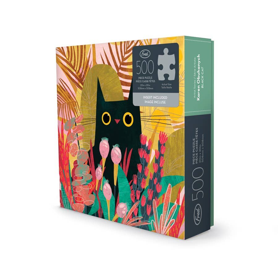 Fred & Friends - Wholesale Puzzle - Adult - Puzzle 500 Pc - Karen Obuhanych - Black Cat3