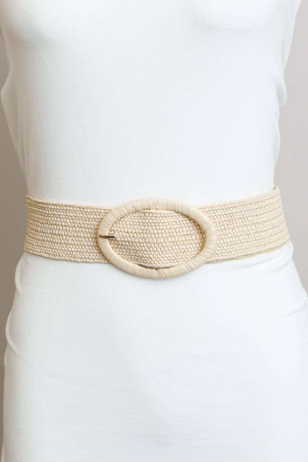 Leto Accessories – Großhandel Gürtel – Damen – Raffia Gürtel mit ovaler Schnalle - Eco Chic1