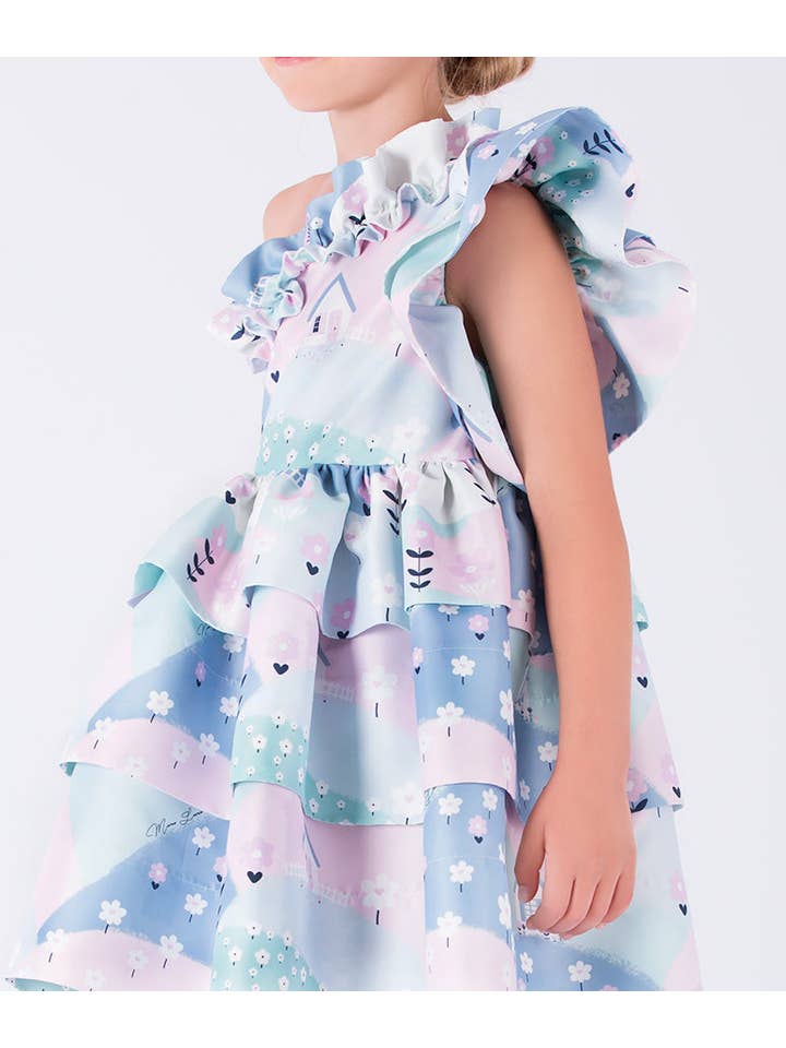 Mama Luma - Wholesale Dress - Kids - One-Shoulder Girls Ruffle Dress2
