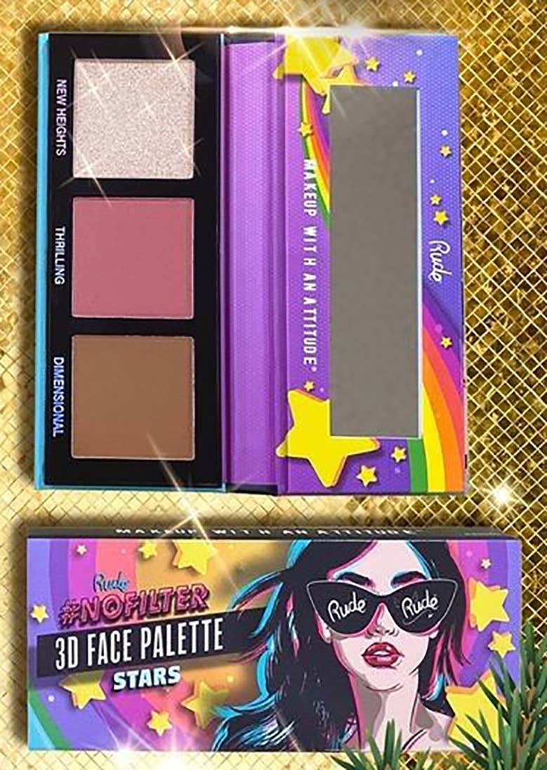 Rude Cosmetics - Wholesale Face Makeup Palette - NoFilter 3D Face Palette - Stars1