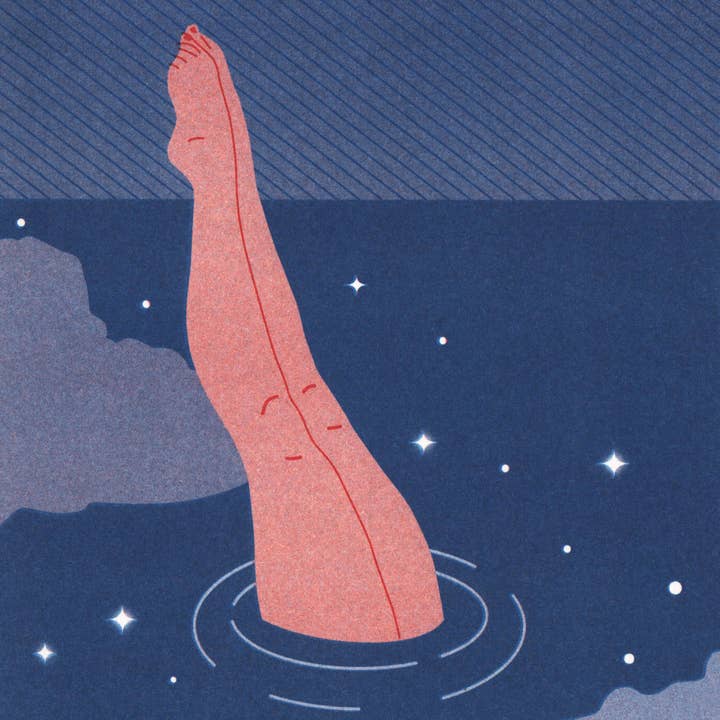 Doriane Millet - Wholesale Art Print - Night bath - A4 risography - Signed limited edition 4