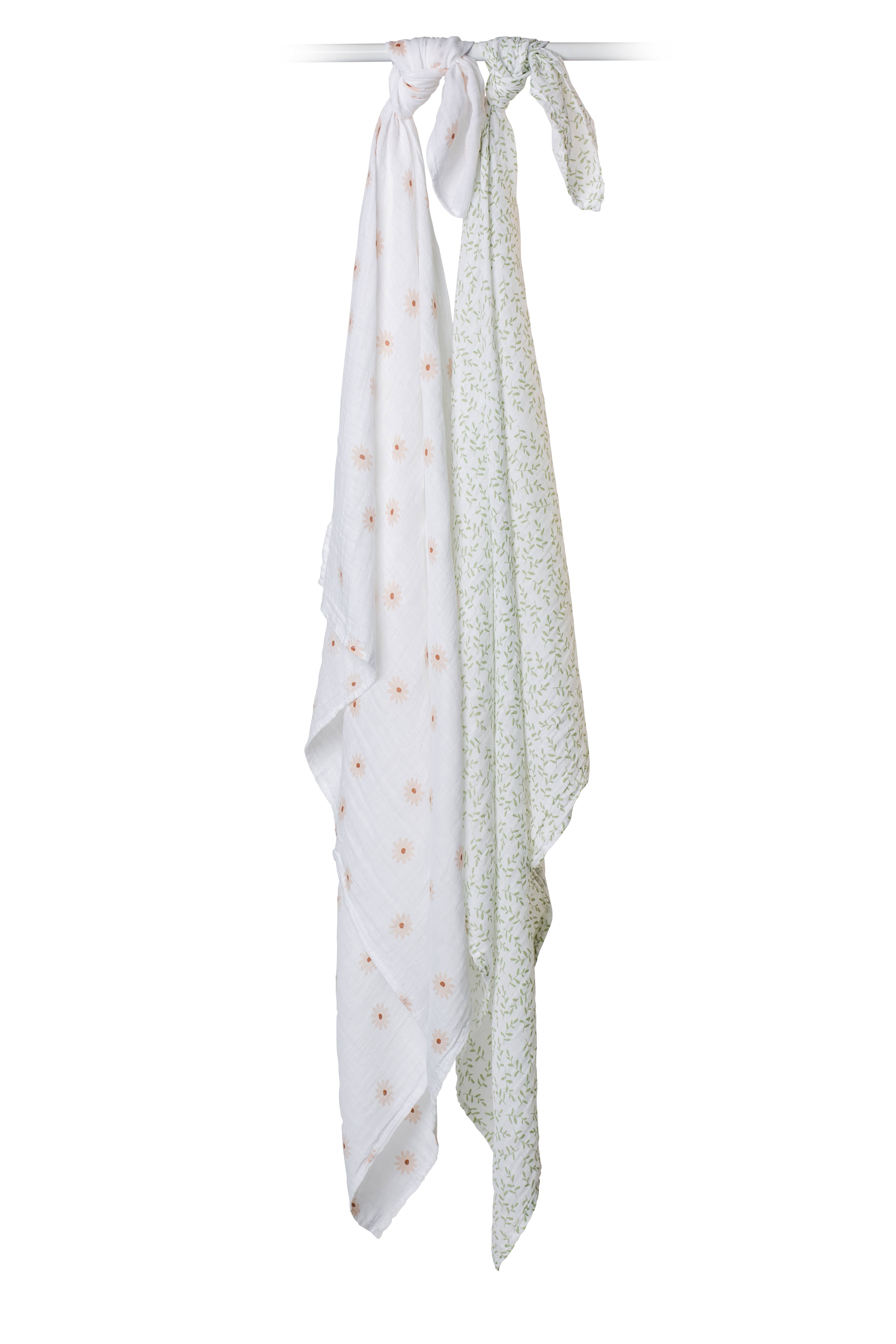 Lulujo Baby - Wholesale Swaddle - Baby - 2-Pack Cotton Swaddle Blankets – Daisy / Greenery3