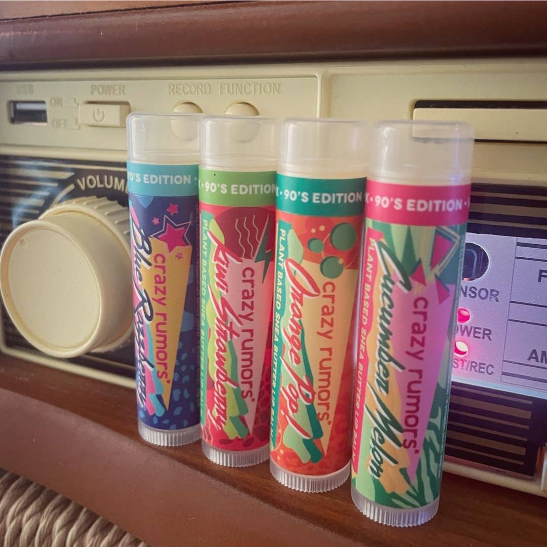 Crazy Rumors – wholesale Lip balm set – All Natural Throwback: 90's Mix - 4 Pack Lip Balm Gift Box2