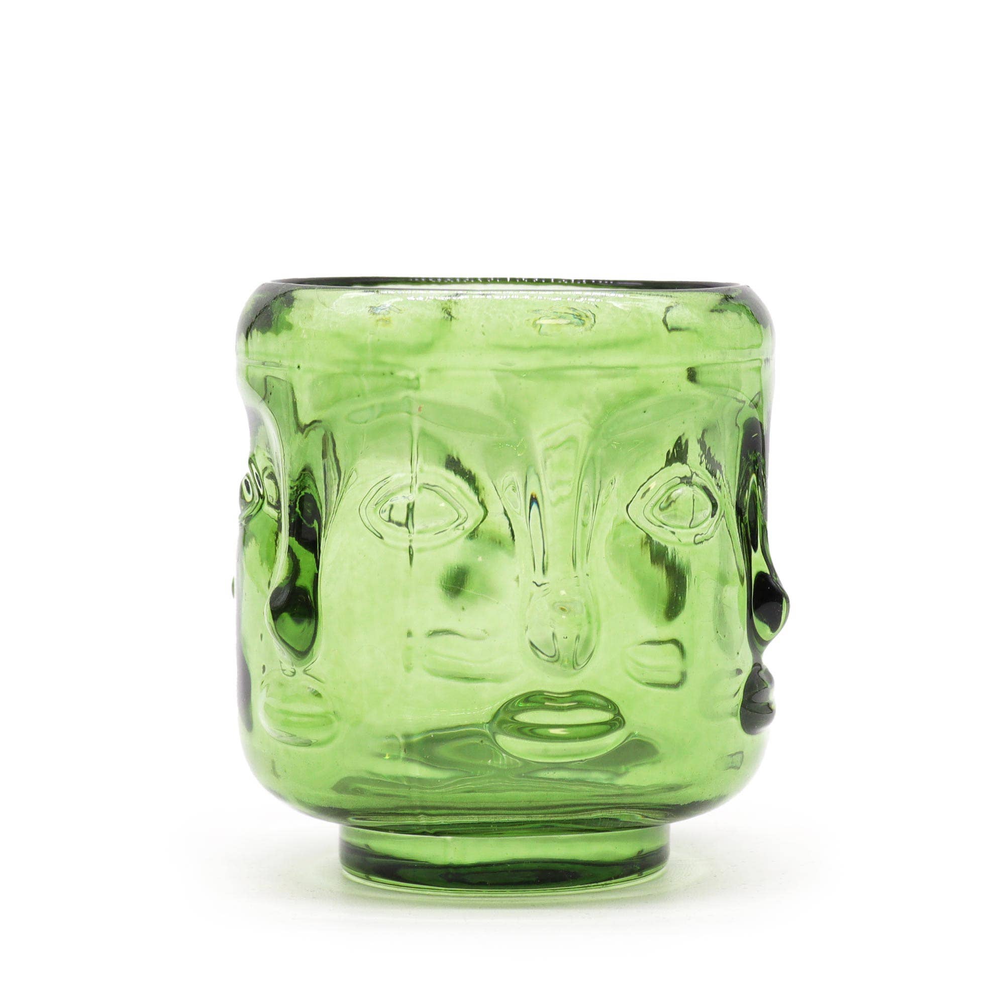 Ancient Wisdom – wholesale Candle holder – Buddha Faces Candle Jar - Garden Jade0