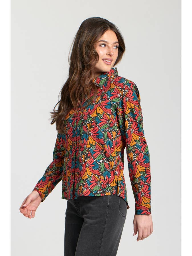 Classic Button-Up Shirt - Terracotta Multi
 for wholesale on Faire2