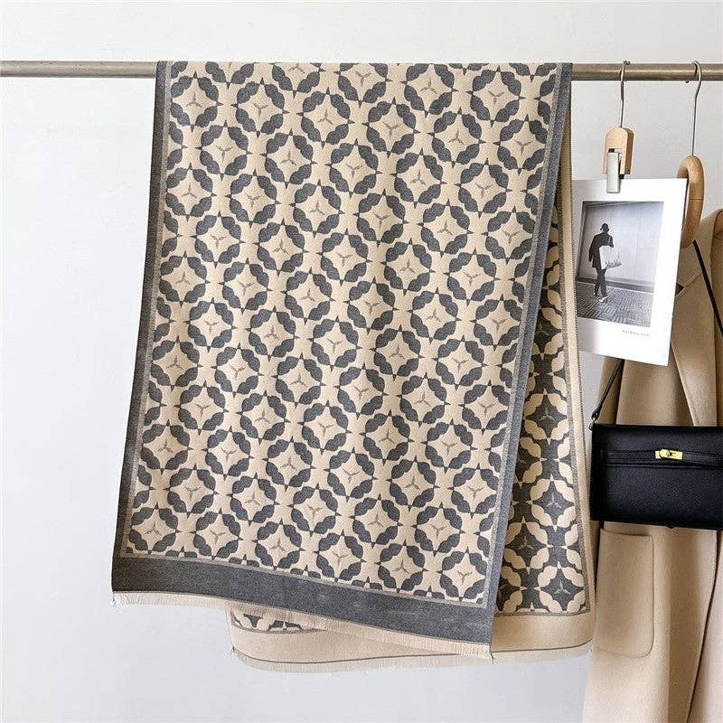 Ekartini - Wholesale Scarf - Women's - Women's Double-Sided Camellia Scarf   Chanel-Style Elegant Warm Neck Warmer Shaw4