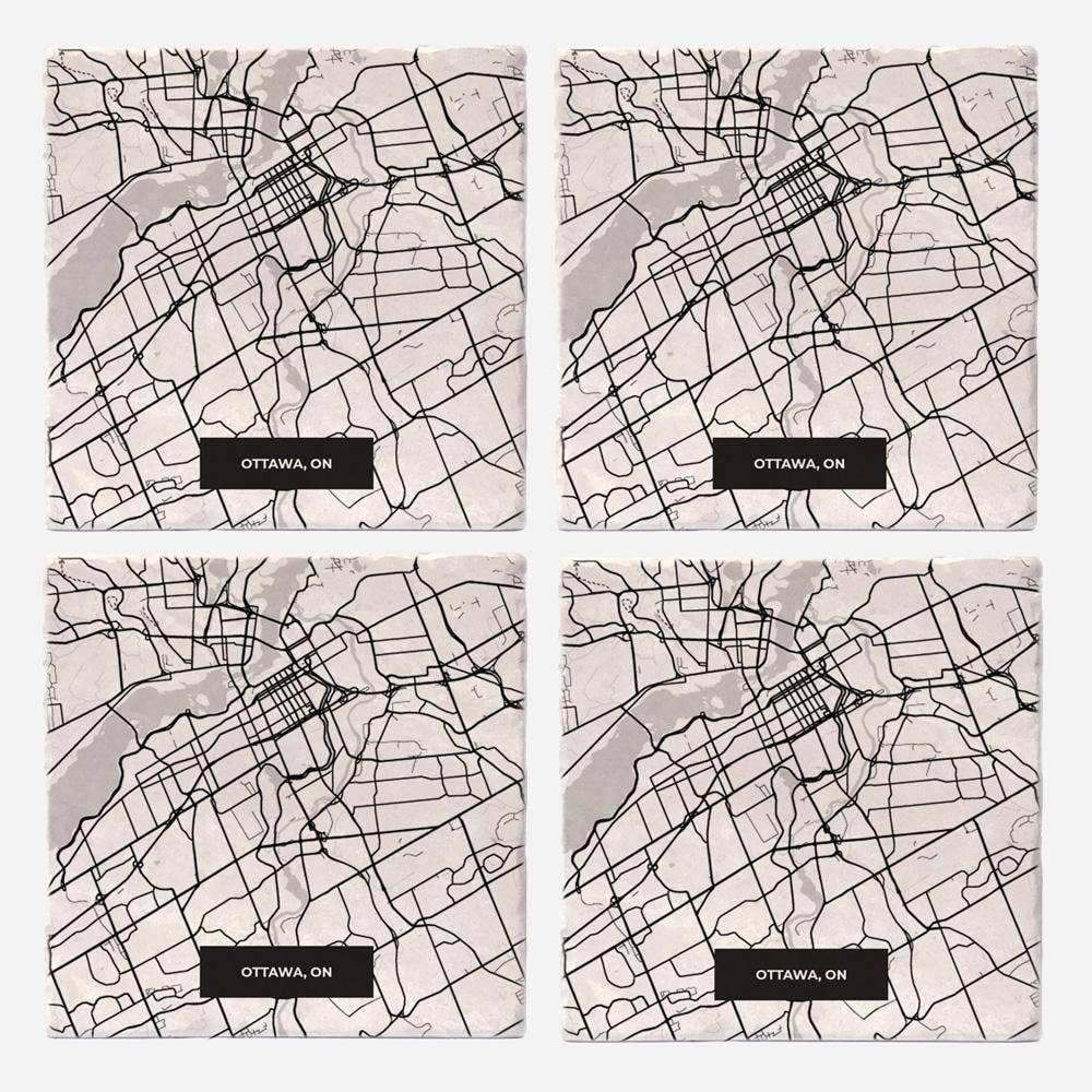 Versatile Coasters Canada - Wholesale Coasters - Ottawa Modern Map Coasters2