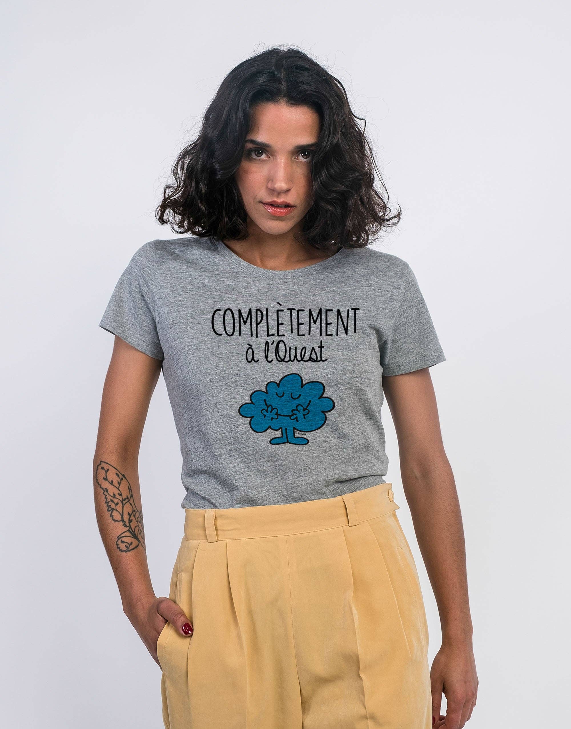 Le Roi du T-shirt - Wholesale Screen Printed T-Shirt - Women's - HEATHER GREY WOMEN'S T-SHIRT COMPLETELY OUT WEST0