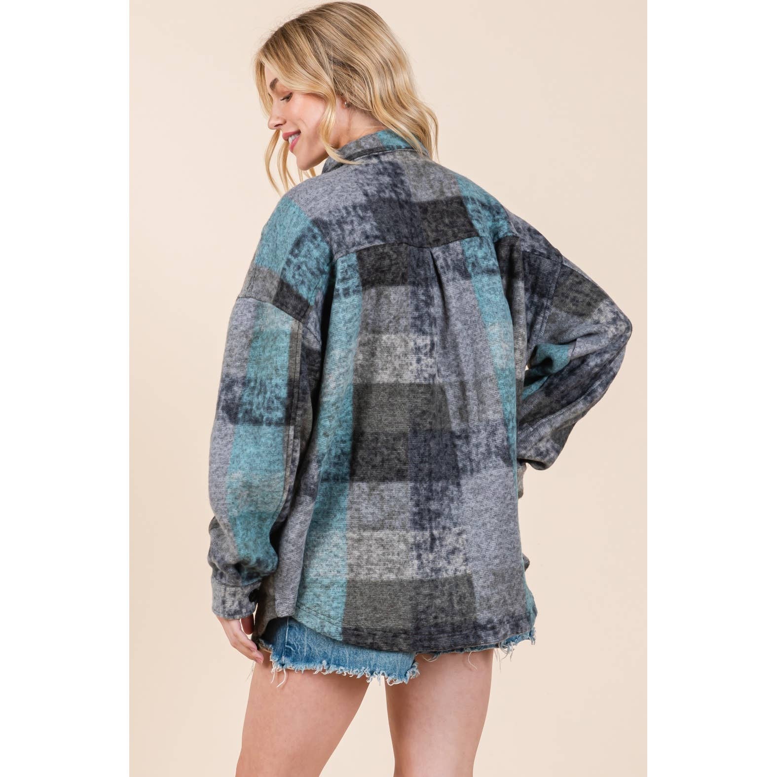Mapcie - Wholesale Jacket - Women's - MULTI PLAID SHACKET WITH POCKETS14