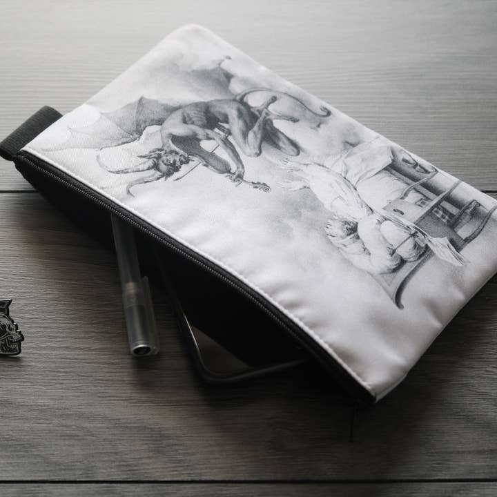 renaissance fair - Wholesale Pencil Case/Pouch - Devil's Trill Sonata - lined twill pencil case - a Nightmare0