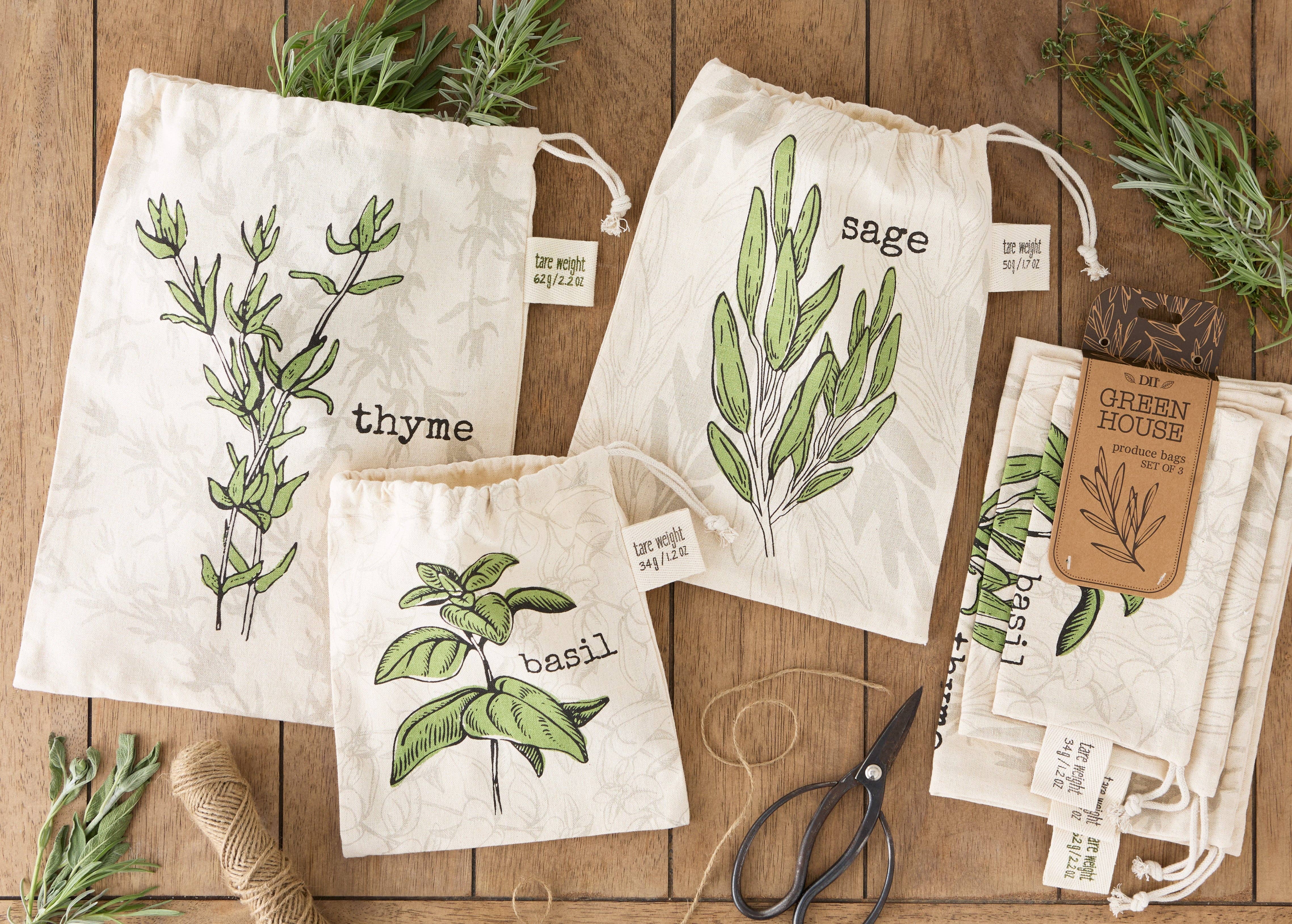 Design Imports - Wholesale Food Storage Wrap/Bag - Garden Herbs Produce Bags Set of 32