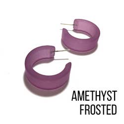 Leetie Lovendale - Wholesale Hoop Earrings - Wide Classic Frosted Hoop Earrings - Clara
