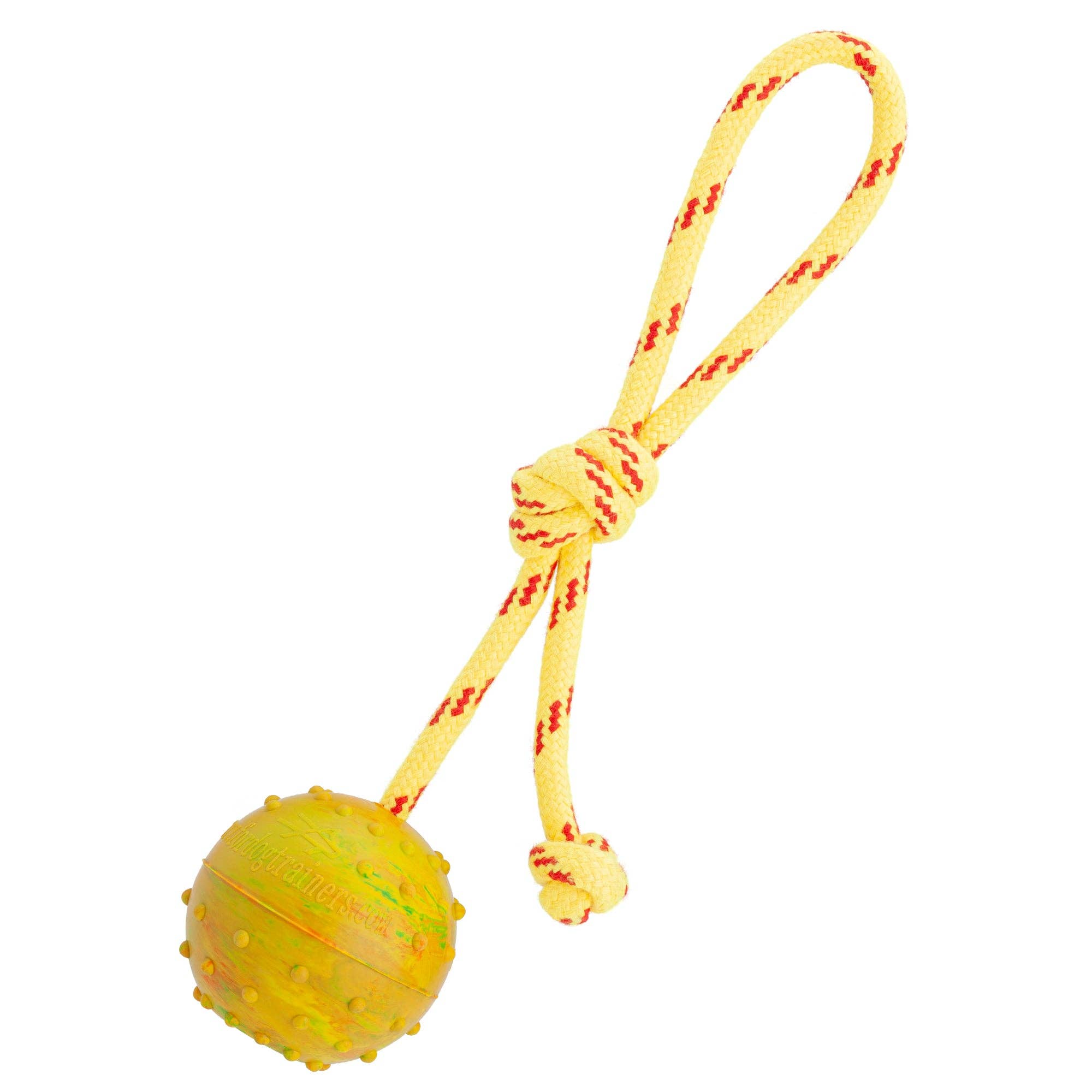 Dogline – wholesale Pet rope toy – Dog – FDT Rubber Dog Ball on Rope, Medium - Diameter 2.3" (6 cm)0
