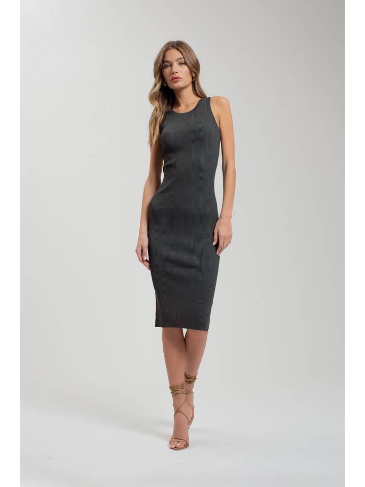 The Workshop Studio – Engroshandel Kjole - Dame – RIBSTRIKKET TANK MIDIKJOLE12