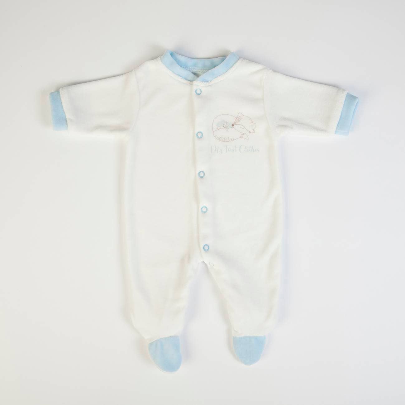 Blanc cassé/bleu 16145-AW - Ensemble bio Mes Premiers Vêtements - AW 24/25 en vente sur Faire1