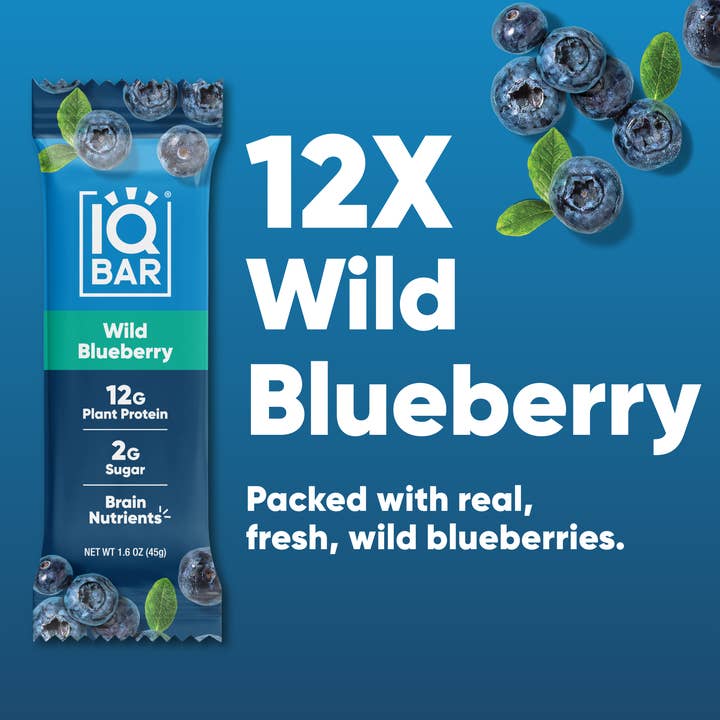 IQBAR - Wholesale Snack Bar - IQBAR Wild Blueberry | Brain + Body Keto Protein Bars