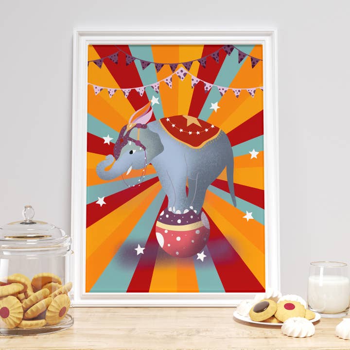 Circus Elephant Print / Circus Animals Print / for wholesale by Eli & Emmie