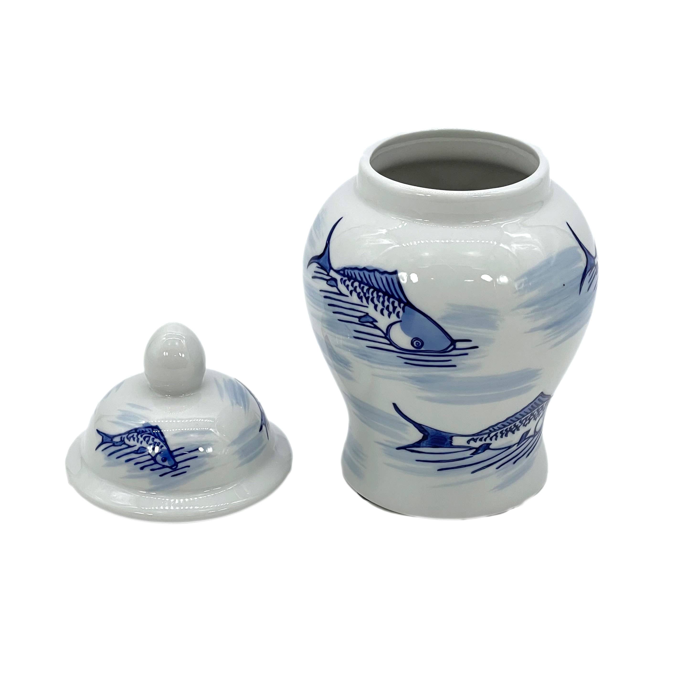 Galt International Company – wholesale Decorative jar – Small Chinoiserie Ceramic Decorative Tea & Ginger Jar 8"58