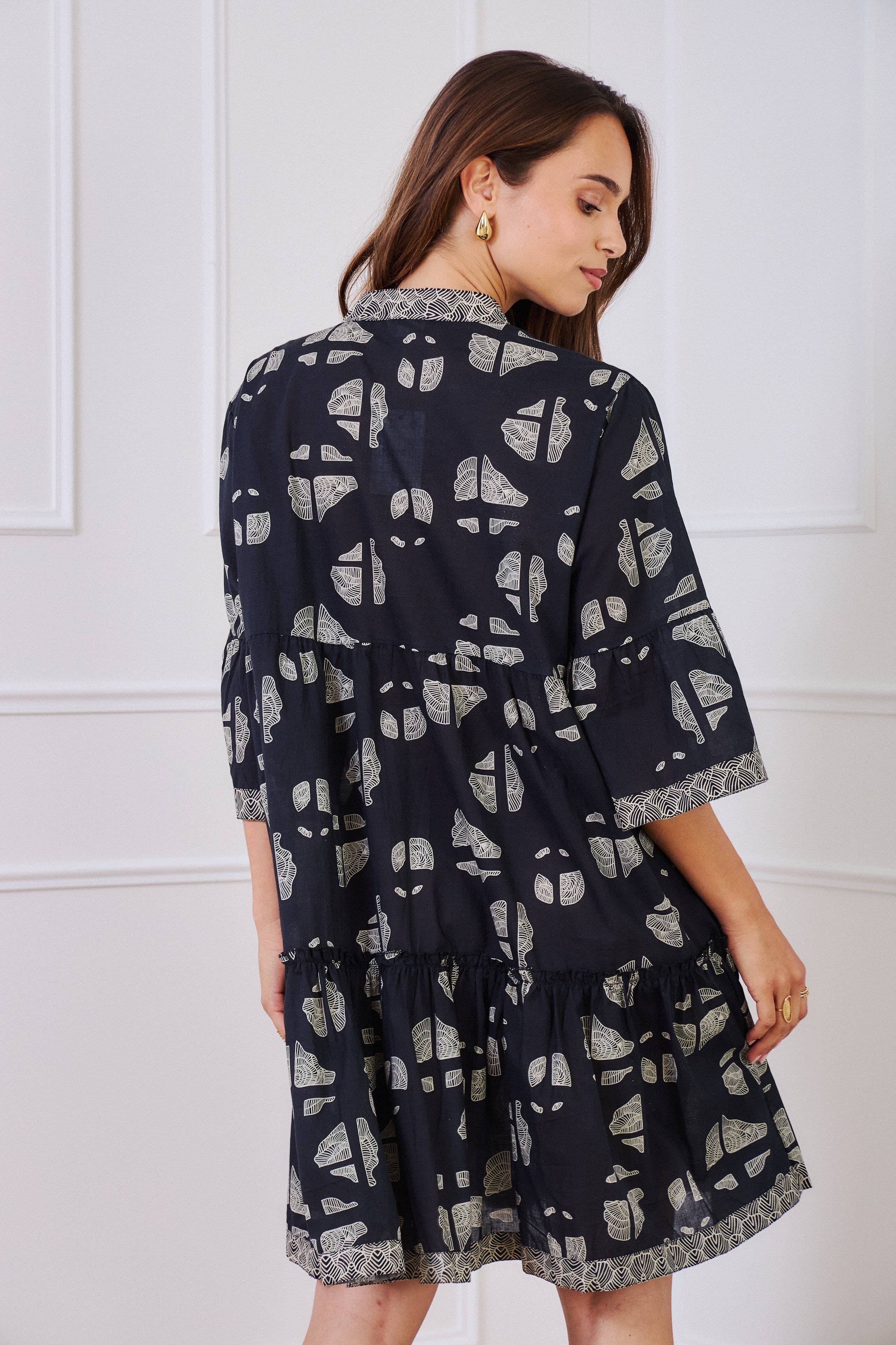 Orice - Wholesale Dress - Women's - Short dress in batik print cotton - Orice1