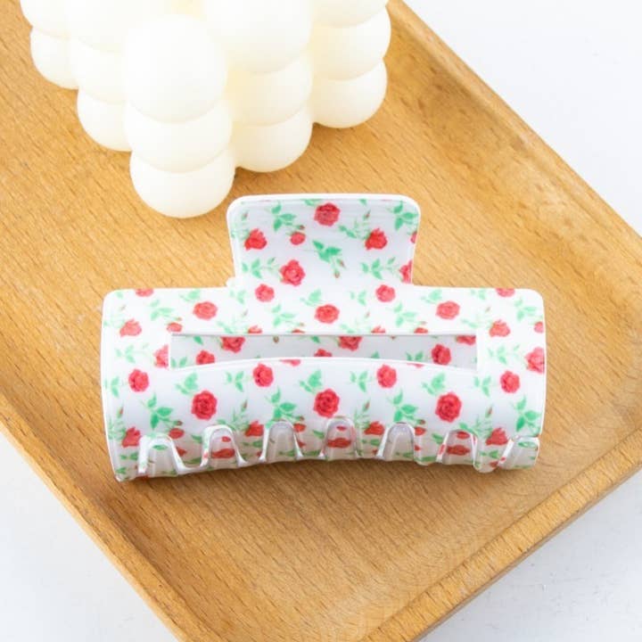 JOSSLYN by wall to wall - Vente Pince à cheveux – femme - PINCES À CHEVEUX RECTANGULAIRES JUMBO DITSY ROSE | 40H8984