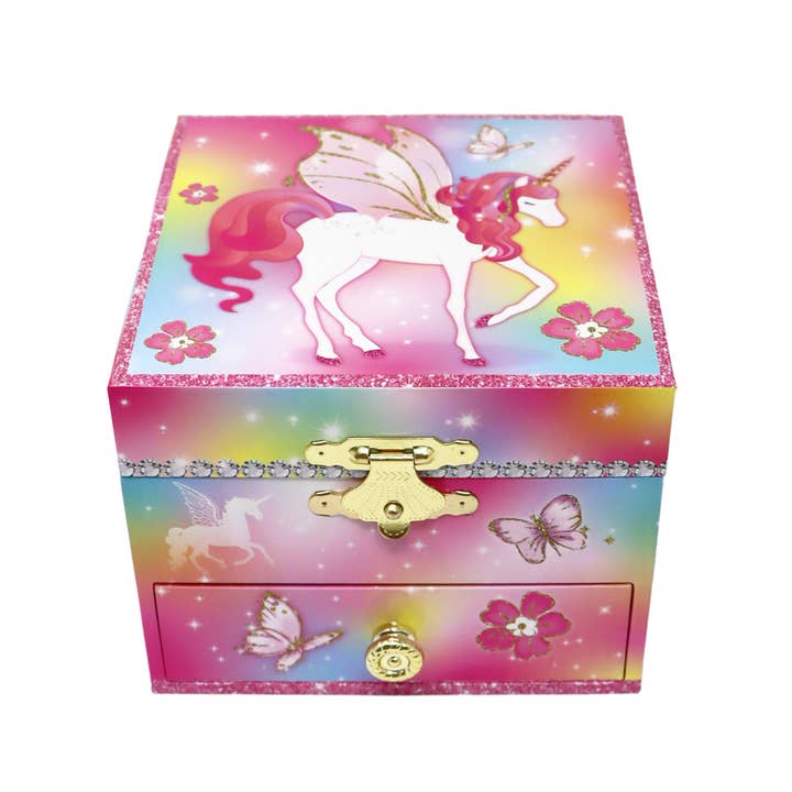 Pink Poppy USA - Wholesale Jewelry Box/Organizer - Kids - Dreamland Unicorn Small Musical Jewellery Box | Pack of 15