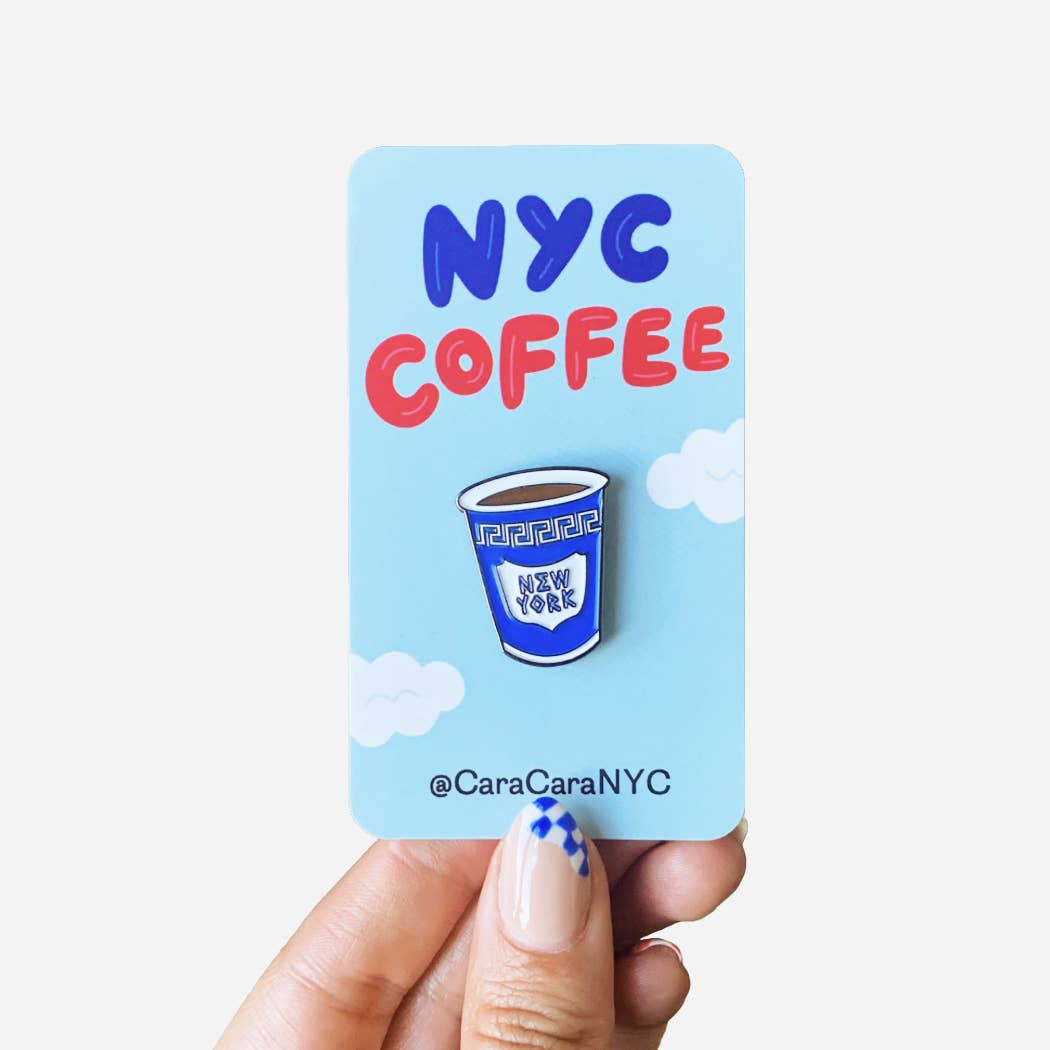 CaraCaraNYC - Wholesale Lapel Pin/Button - NYC Coffee 1" Enamel Pin