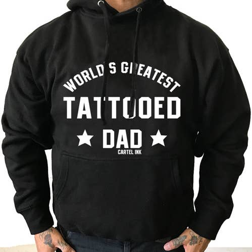 Werelds Beste Getatoeëerde Vader Pullover Hoodie Herenontwerp voor wholesale door Cartel Ink