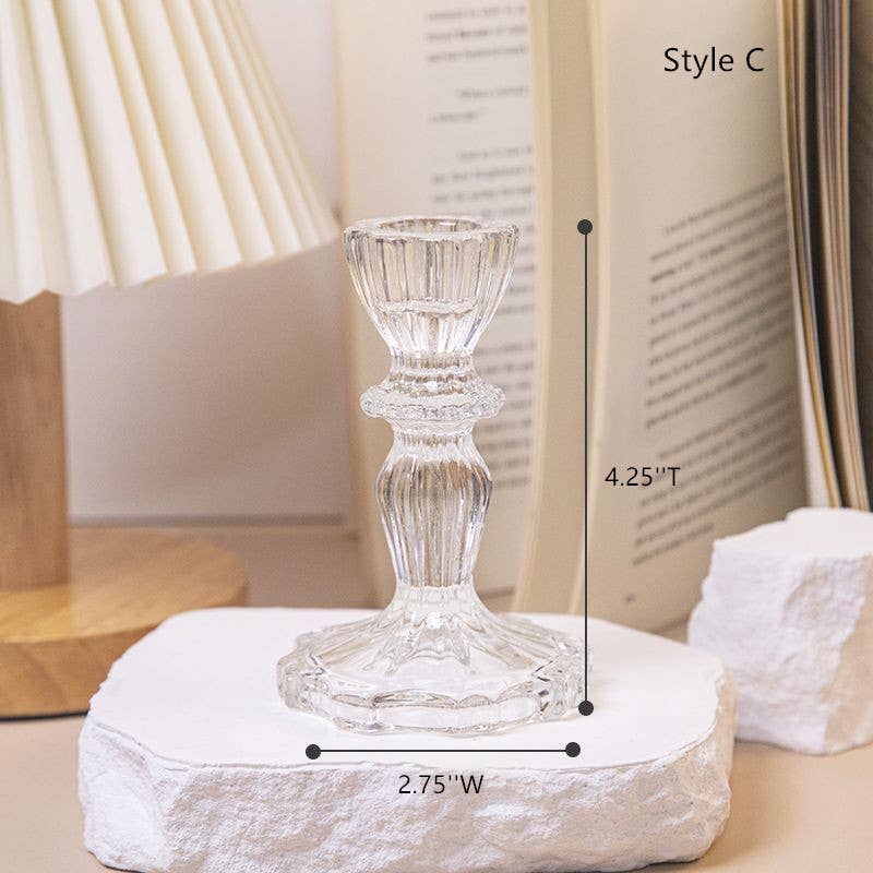 Sweet Home Deco - Wholesale Candle Holder - Glass Candlestick Holders, Taper Candle Holders, Tabletop4