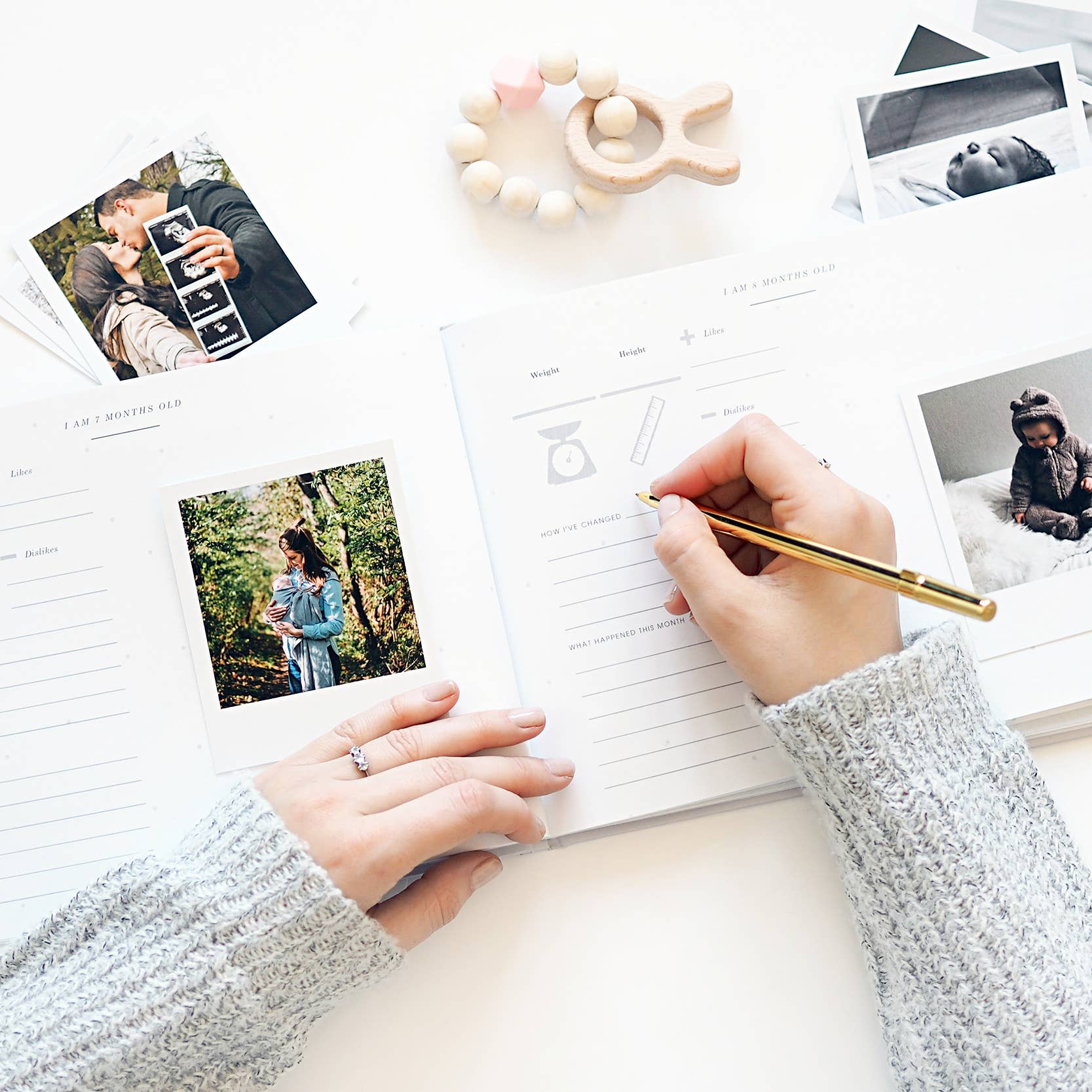 Blush And Gold - Wholesale Dagboek/agenda - Zwangerschap - (Woodland) Baby Journal - aandenken aan het cadeauboek voor nieuwe ouders20
