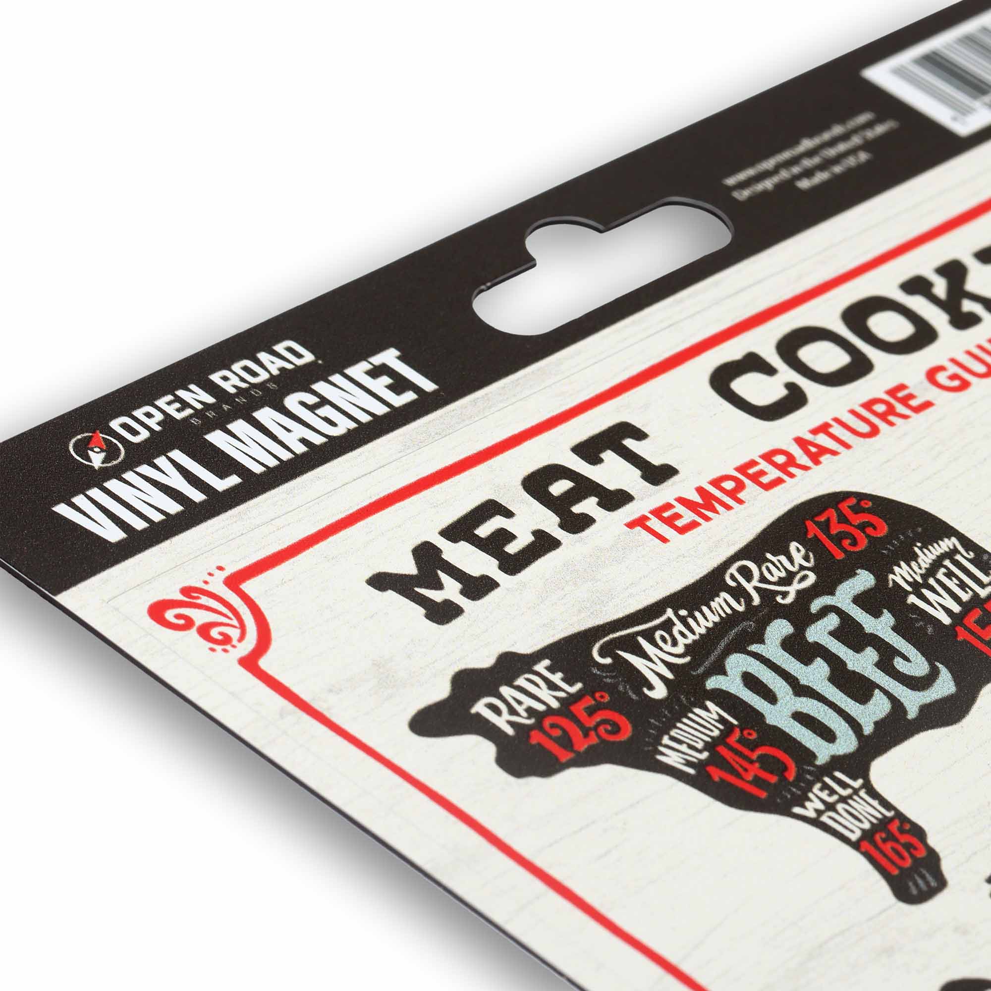 Open Road Brands, LLC - Vente Aimants - Aimant en vinyle avec guide de température de cuisson de la viande2