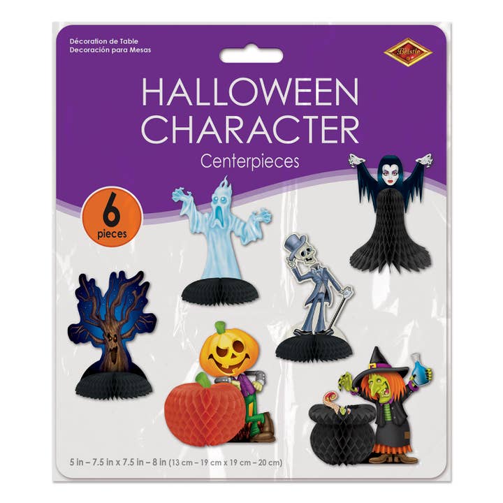 Beistle - Vendita all'ingrosso Decorazioni da tavolo - Centrotavola con personaggi di Halloween, 12,7 x 17,8 cm, confezione da 6