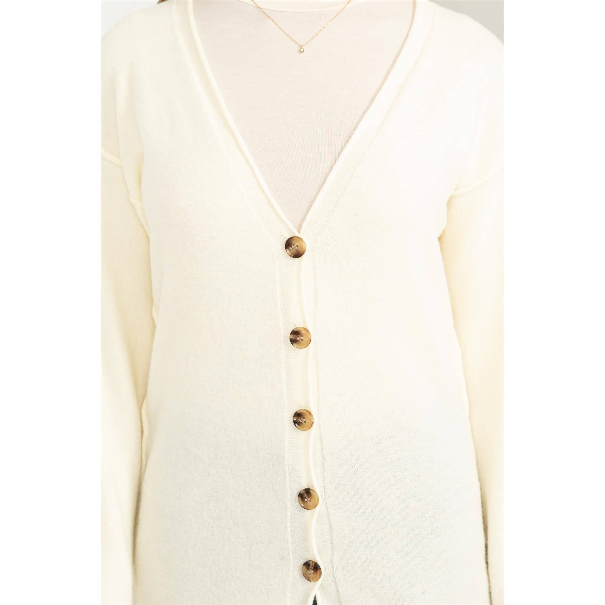Double Zero - Wholesale Cardigan - Women's - Deep V-Neck Cardigan4