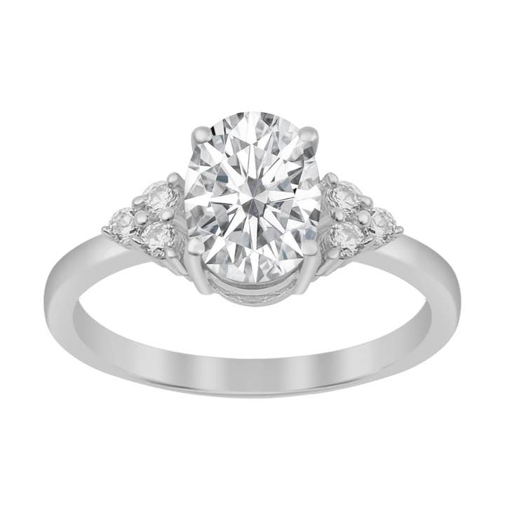 Bague en argent sterling 925 avec diamant moissanite ovale de 1,60 ct pour la vente par Star Joya