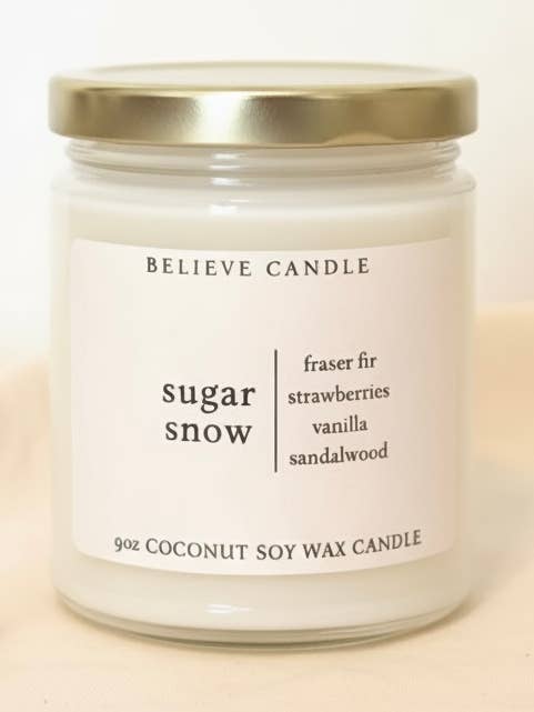 Candela Zucchero e Neve per la vendita all'ingrosso da parte di Believe Candle