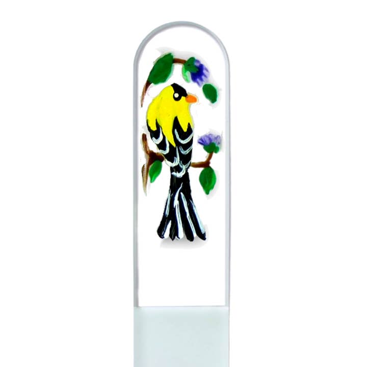 Classy Nail Files - Vendita all'ingrosso Lime per unghie - Lima per unghie in cristallo dipinta a mano regalo per amanti degli uccelli fringuello giallo