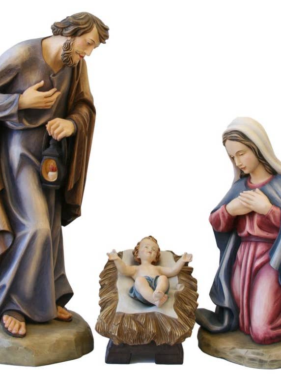 Nativité Val Gardena en fibre de verre | Sculpture monumentale de la Sainte Famille pour la vente par Dolfi