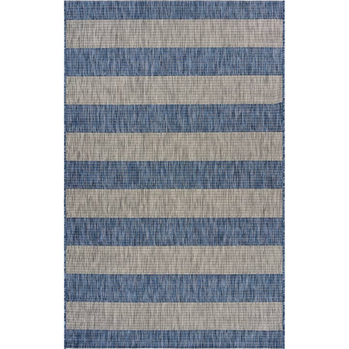 Catherine Navy/ Gray Coastal Striped Indoor/Outdoor Area Rug for wholesale by LR Home