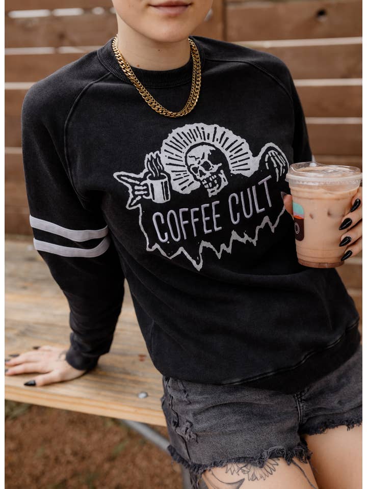 Pyknic - Wholesale Graphic Sweatshirt - Unisex - Coffee Cult Crewneck Sweatshirt