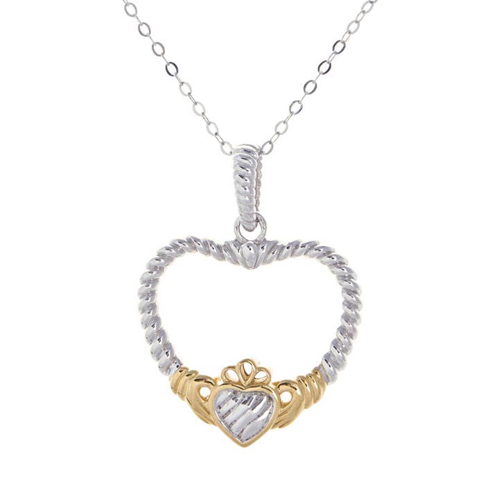 Aran Claddagh Heart Pendant for wholesale by The Irish Jewelry Company