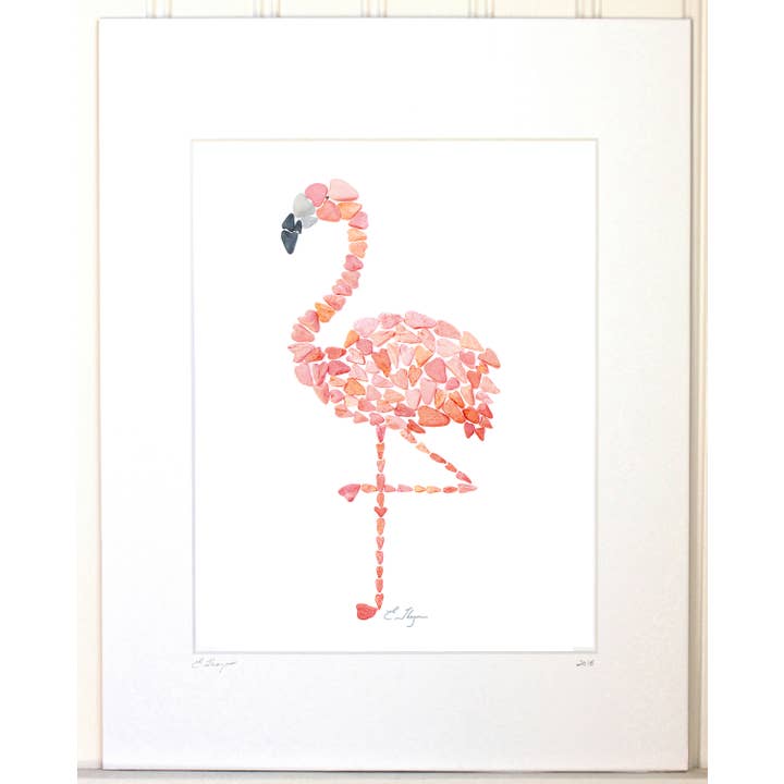 Art animalier | Art côtier | Impression d'art flamant rose pour la vente par Love Rocks Me®