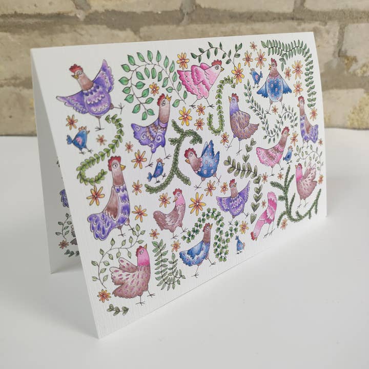 Cartão de Felicitações Galinha Rabiscada por atacado de Doodles and Fun!