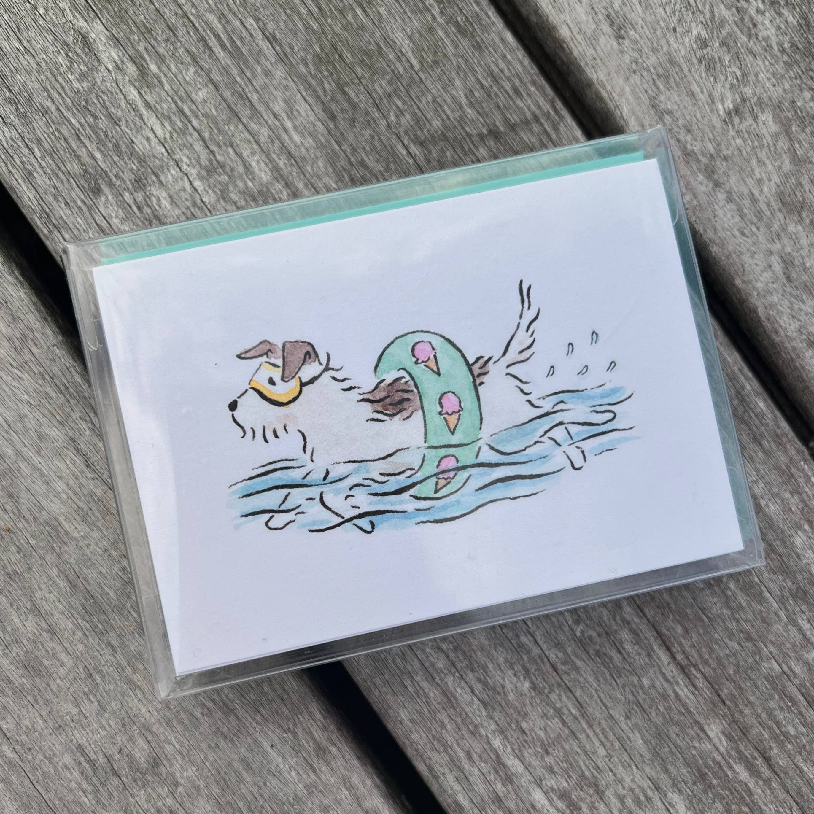 Independent Puppy - Wholesale Stationery/Notecard Set - Swimmy Pups Mini Note Cards, Set of 6 | 2.5 x 3.5"2