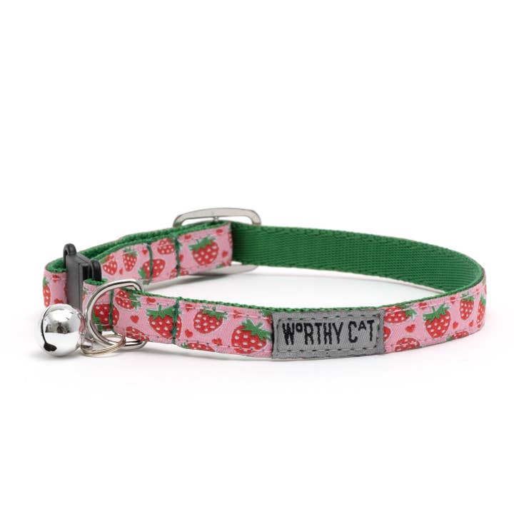 Pink Strawberries Cat Collar for wholesale on Faire