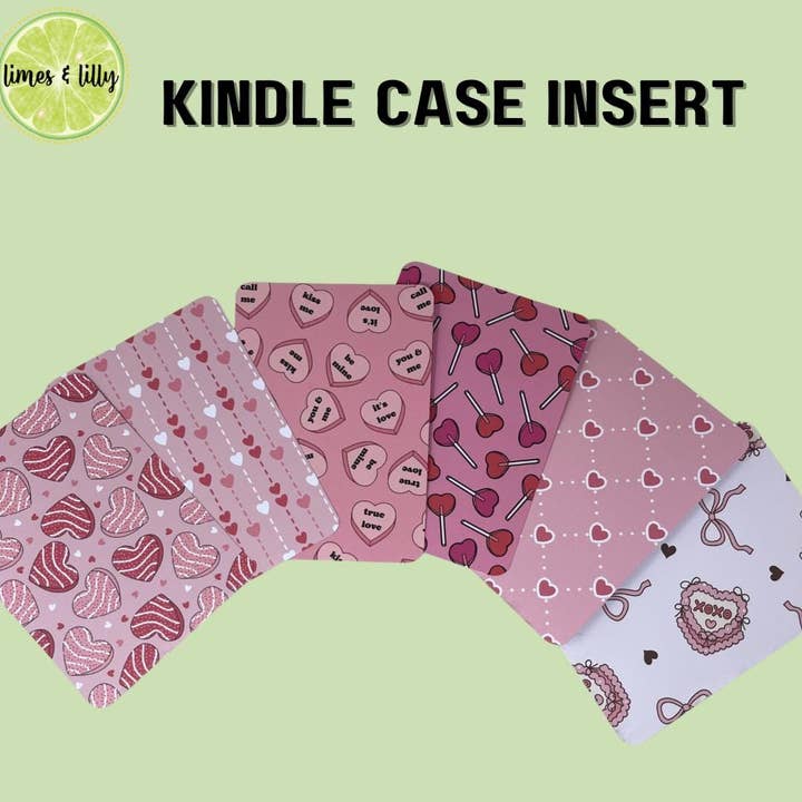 Inserto Kindle per Custodia Trasparente | San Valentino | San Valentino | Inserto in Cartoncino | Regalo per Amanti dei Libri | Ereader | Accessori Kindle | Merchandising Libri per la vendita all'ingrosso da parte di Limes & Lilly