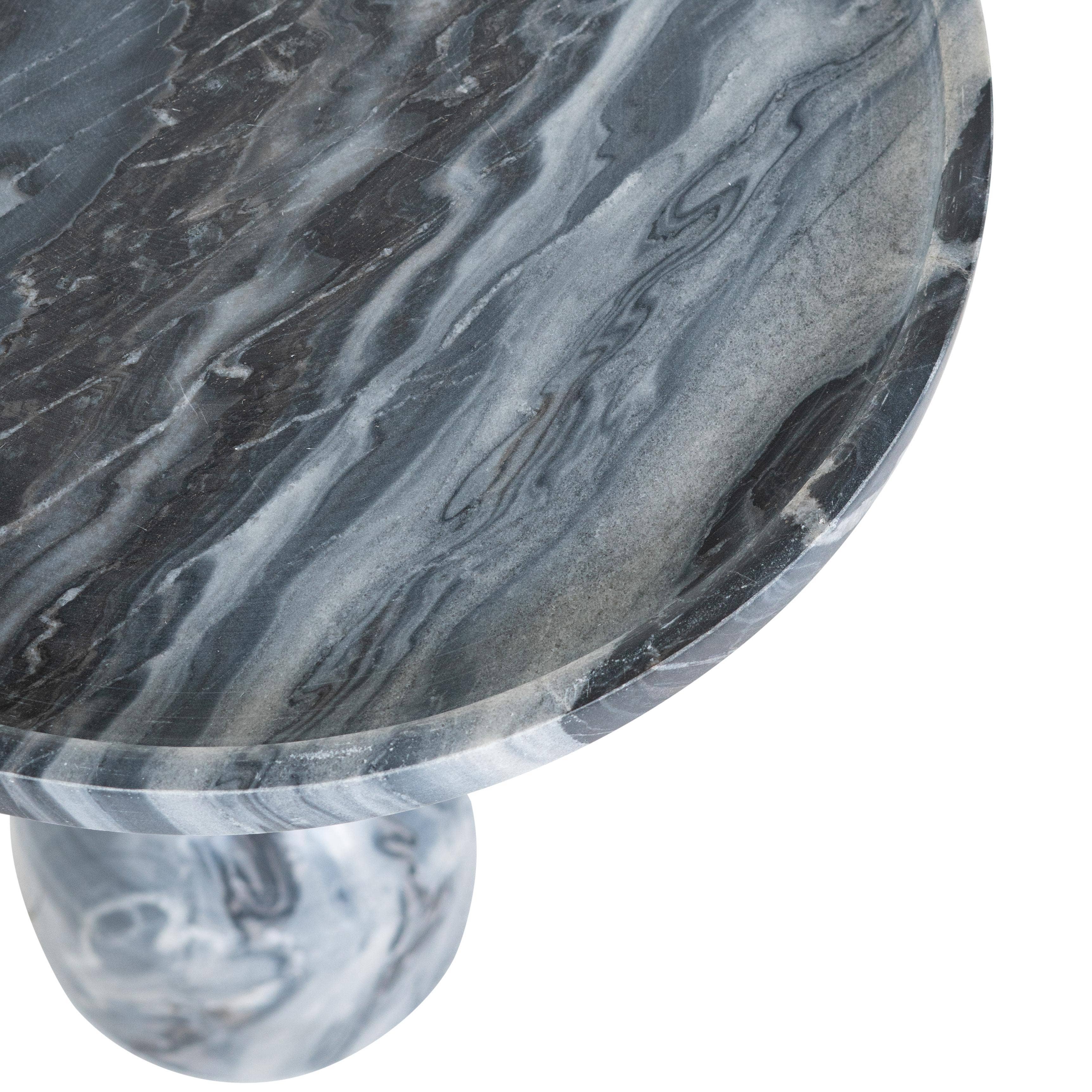 A&B Home Group Inc. - Vente Tables d'appoint - Table d'appoint ronde en marbre D14x20" avec structure en métal - Gris/Or3