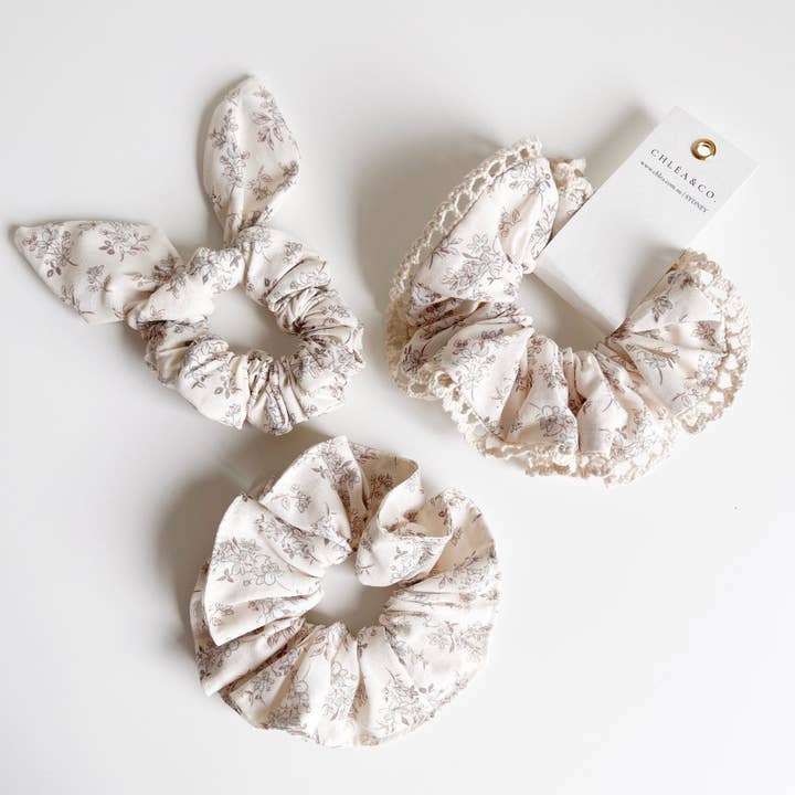 Blueberry Field Scrunchies for wholesale by Chlea & Co.